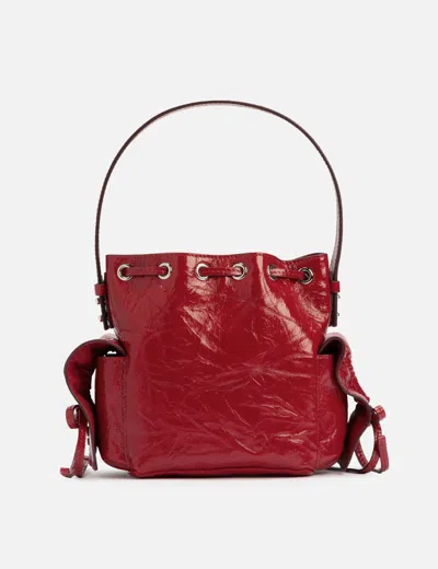 Acne Studios Multipocket Mini Bucket Bag Crinkled Patent
