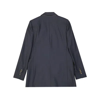 Brunello Cucinelli Virgin Wool Jacket In Blue