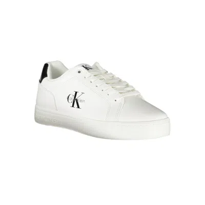 Calvin Klein Prada Macro Brushed Leather And Re-nylon Sneakers In White