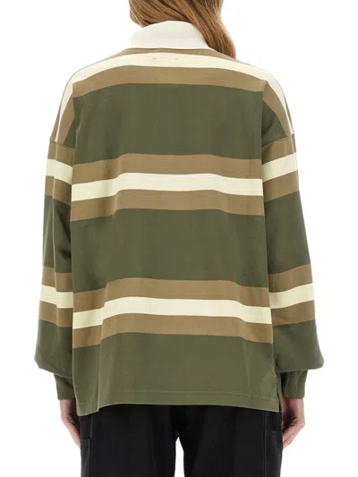 Autry Oversized Striped Polo Long Sleeves In Multi