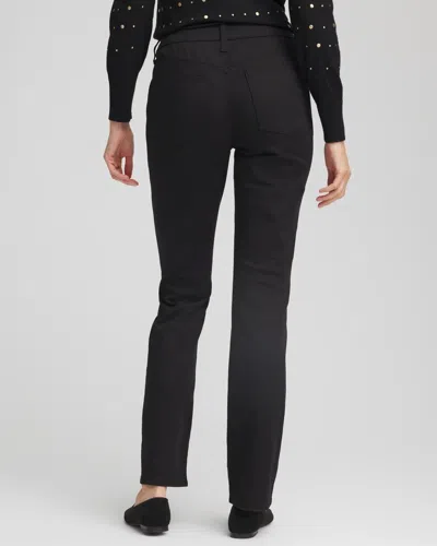 Chico's Pull-on Straight-leg Jeans In Black In Black
