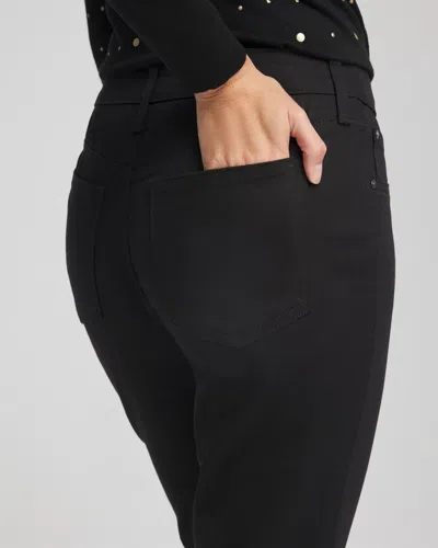 Chico's Pull-on Straight-leg Jeans In Black In Black