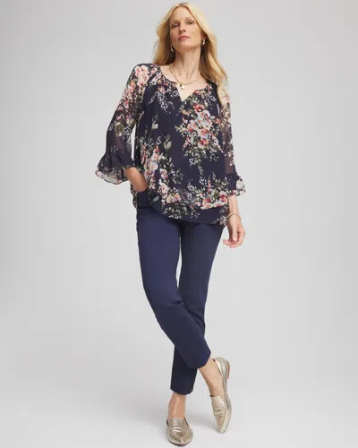 Chico's Brigitte Pull-on Slim Ankle Pants In Blue