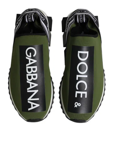 Dolce & Gabbana Green Logo Low Top Sorrento Men Sneakers Men's Shoes In Green