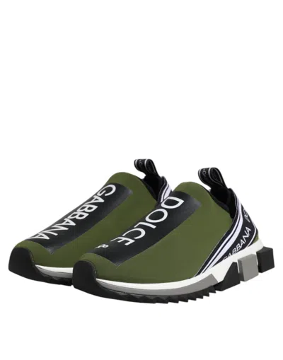 Dolce & Gabbana Green Logo Low Top Sorrento Men Sneakers Men's Shoes In Green