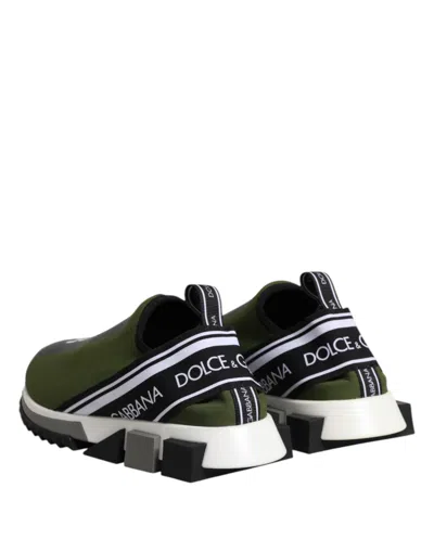 Dolce & Gabbana Green Logo Low Top Sorrento Men Sneakers Men's Shoes In Green