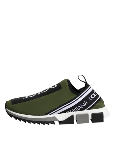 Dolce & Gabbana Green Logo Low Top Sorrento Men Sneakers Men's Shoes In Green
