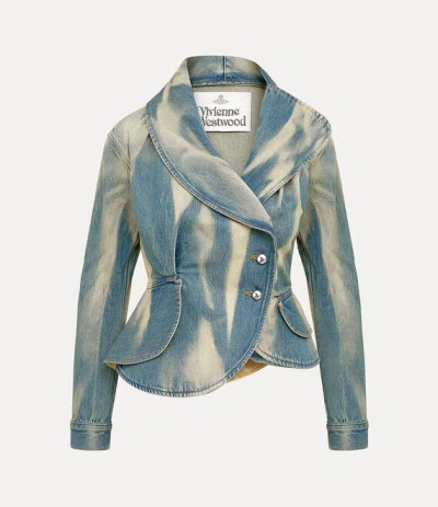 Vivienne Westwood Stormy Denim Jacket Bleach Denim Blue M Women In Blue
