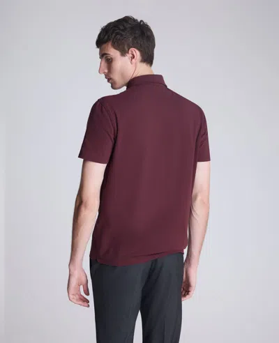 Kenneth Cole Performance Button Polo In Purple