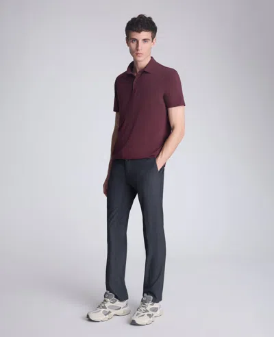 Kenneth Cole Performance Button Polo In Purple