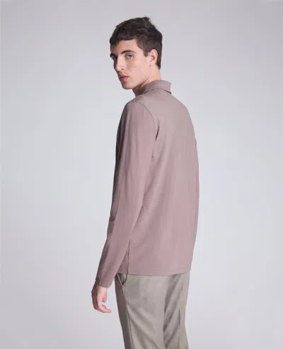 Kenneth Cole Performance Long Sleeve Johnny Collar Polo In Gray