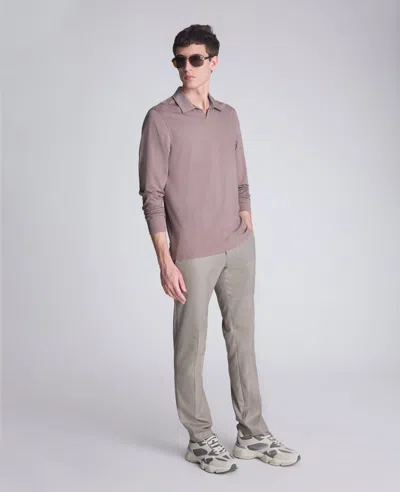 Kenneth Cole Performance Long Sleeve Johnny Collar Polo In Gray