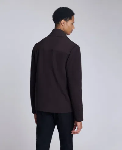 Kenneth Cole Mock Neck Full Zip Jacket In Brown