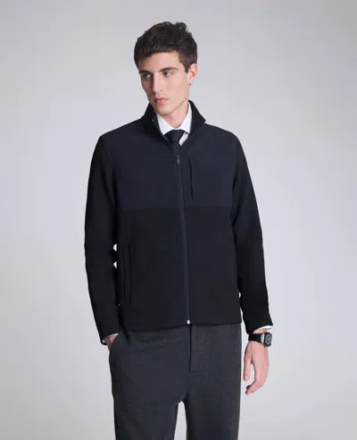 Kenneth Cole Mock Neck Full Zip Jacket In Blue
