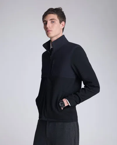 Kenneth Cole Mock Neck Full Zip Jacket In Blue