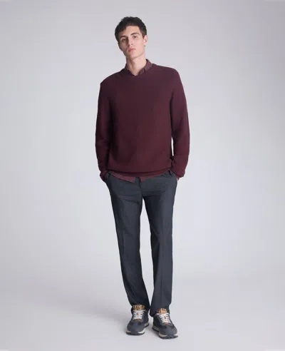 Kenneth Cole Popcorn Crew Sweater In Burgundy