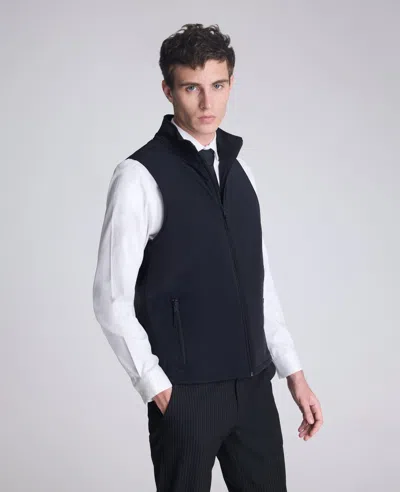 Kenneth Cole Mixed Media Vest In Blue