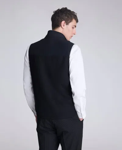 Kenneth Cole Mixed Media Vest In Blue