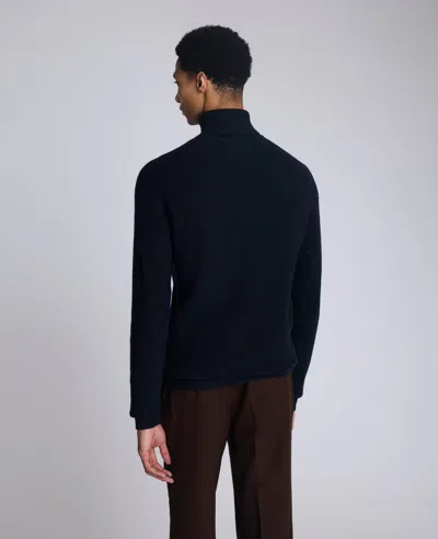 Kenneth Cole Foldover Turtleneck Sweater In Blue