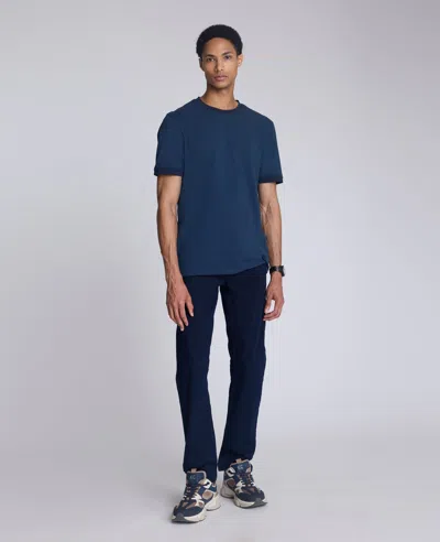 Kenneth Cole Ribbed Crewneck Tee In Blue