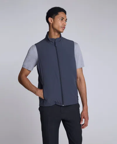 Kenneth Cole Mixed Media Vest In Blue