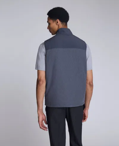 Kenneth Cole Mixed Media Vest In Blue