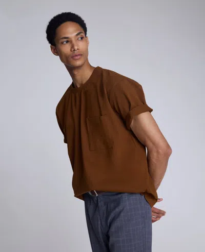 Kenneth Cole Oversized Tee In Brown