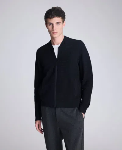 Kenneth Cole Sweater Bomber Jacket In Black