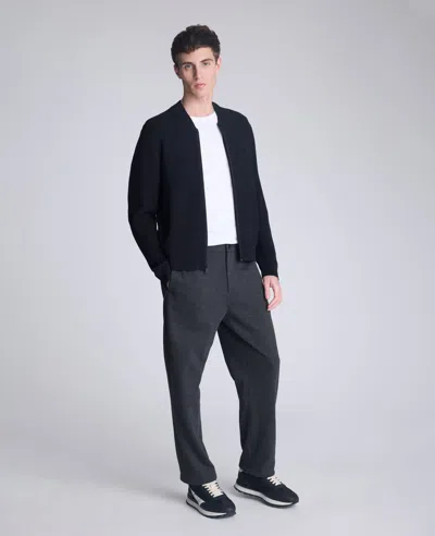 Kenneth Cole Sweater Bomber Jacket In Black