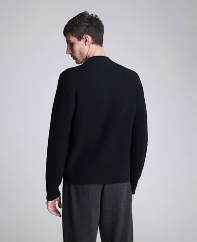 Kenneth Cole Sweater Bomber Jacket In Black