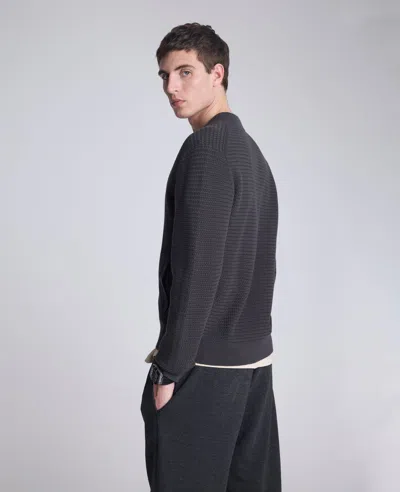 Kenneth Cole Sweater Bomber Jacket In Black