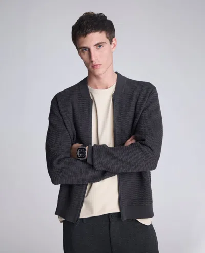 Kenneth Cole Sweater Bomber Jacket In Black