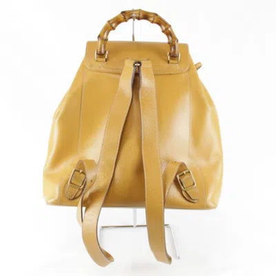 Pre-owned Gucci Black Leather Bamboo Backpack ()