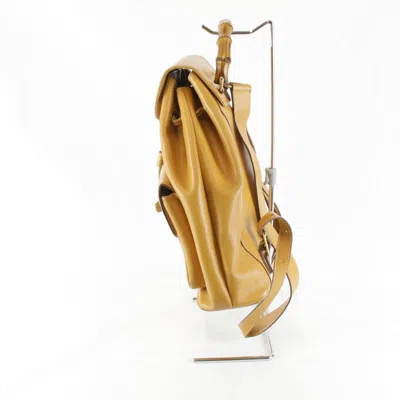Pre-owned Gucci Black Leather Bamboo Backpack ()
