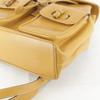 Pre-owned Gucci Black Leather Bamboo Backpack ()