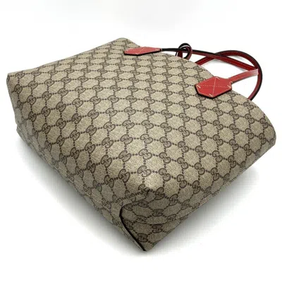Pre-owned Gucci Brown Red Color Pvc Tote Bag ()