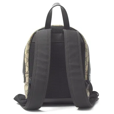 Pre-owned Gucci Khaki Gg Supreme Leather Backpack ()