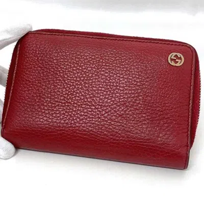 Pre-owned Gucci Red Color Leather Wallet (bi-fold) ()