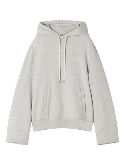 Lanvin Hooded Sweater Drawstring Front Pockets In Gray