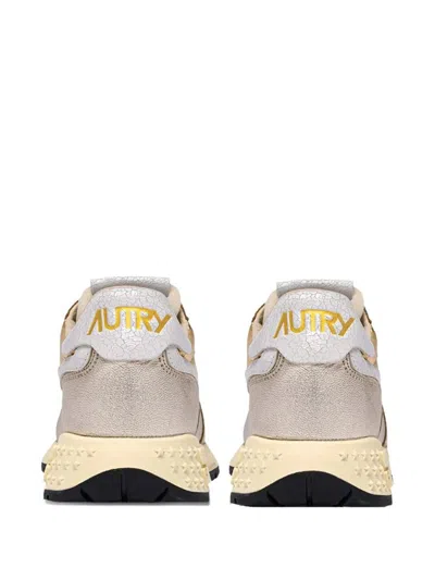 Autry Reelwind Metallic Retro Trainer Sneakers In Gold