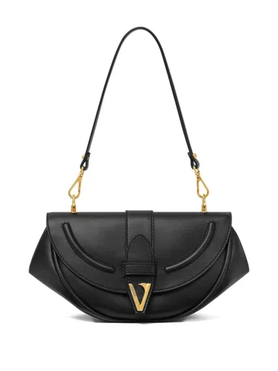 Versace Virtus Small Shoulder Bag In Black