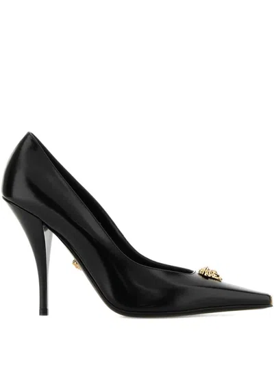 Versace 110mm La Medusa Leather Pumps With Heels In Black
