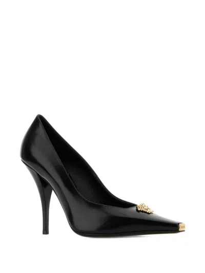 Versace 110mm La Medusa Leather Pumps With Heels In Black