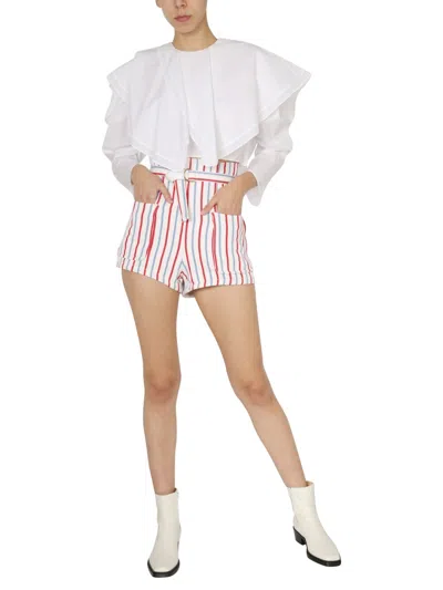 Philosophy Di Lorenzo Serafini Stripe Belted Shorts In Multi