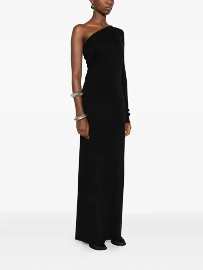 Rick Owens Drkshdw Ziggy One Shoulder Maxi Dress In Black