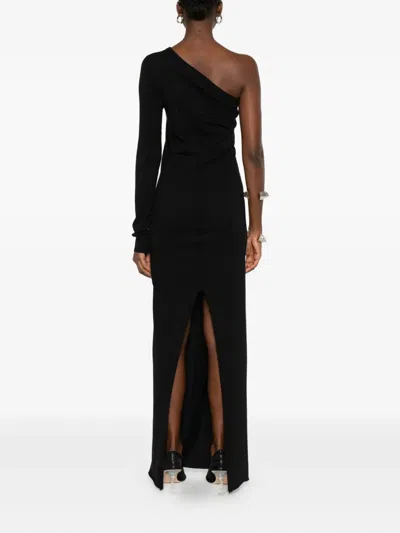 Rick Owens Drkshdw Ziggy One Shoulder Maxi Dress In Black