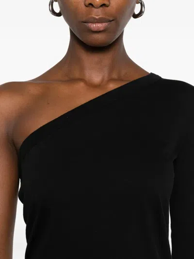 Rick Owens Drkshdw Ziggy One Shoulder Maxi Dress In Black