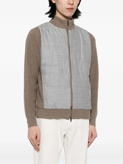 拼接罗纹针织夹克