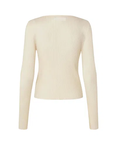 Samsoe & Samsoe Sajose Ribbed Buttoned Cardigan In Neutral