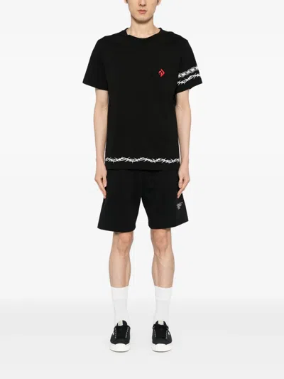 Phobia Embroidered Gothic Logo Cotton Shorts In Black
